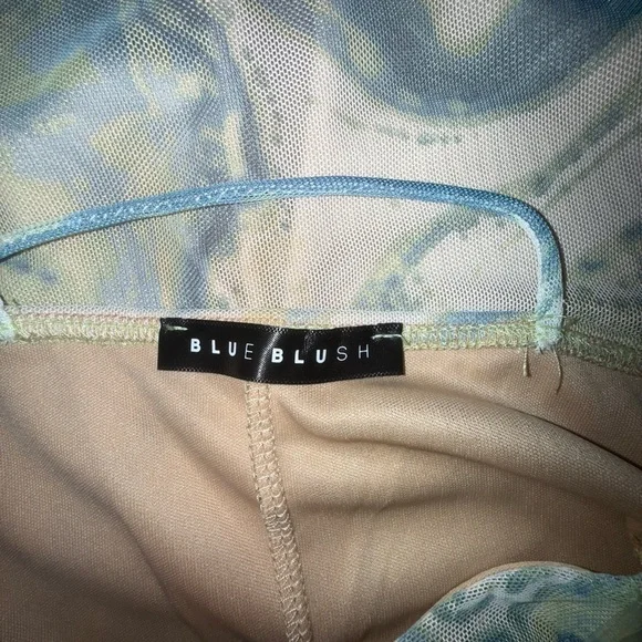 Blue Blush Mini Dress Women’s Size Medium Criss Cross Tie Back - Picture 6 of 8